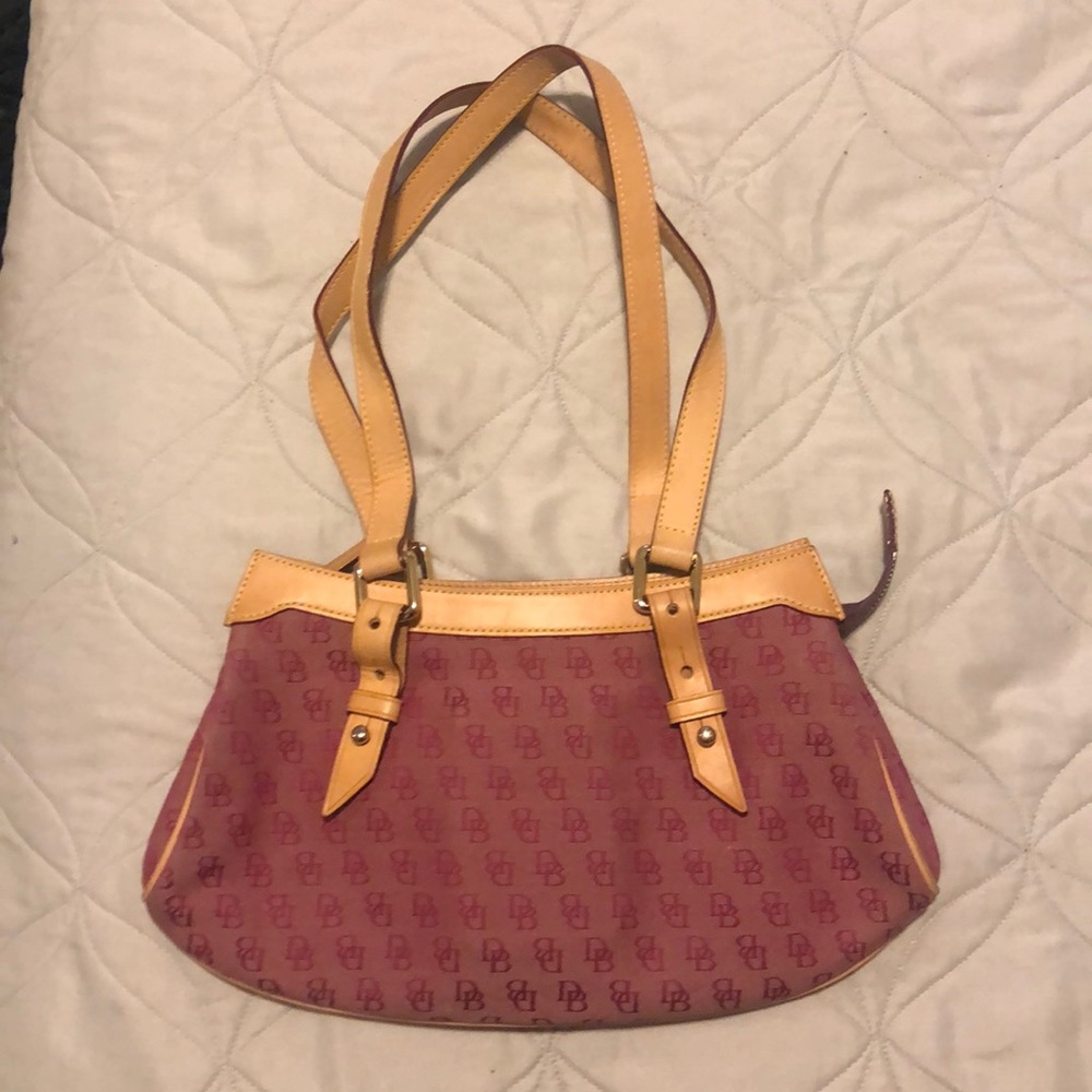Beautiful purple leather and cloth Dooney & Bourke
